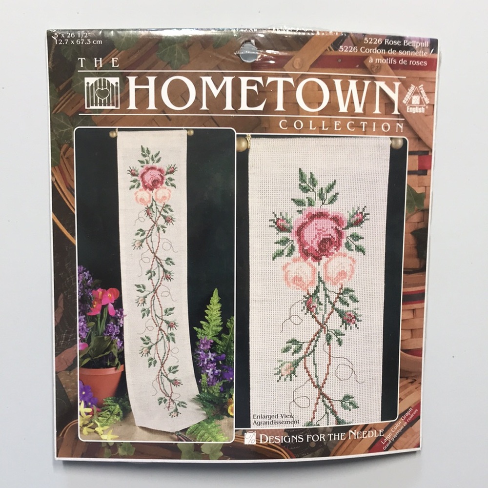 Rose Bellpull Cross Stitch Kit, Hometown Collection, Designs For The Needle, New